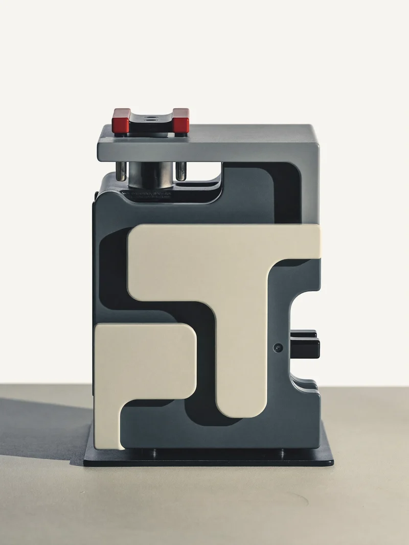 Illustration des fiktiven modularen Desktop-Zubehörs mit industrieller Form